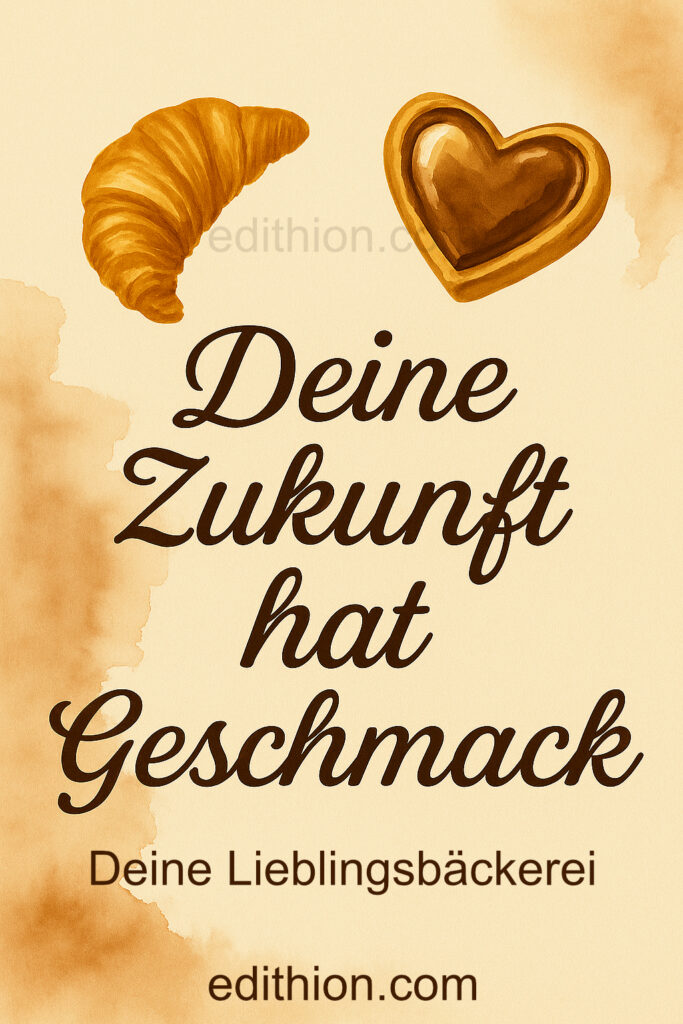 Deine Zukunft hat Geschmack – Azubi-Motiv im Aquarellstil mit süßem Gebäck und Schokoladenherz