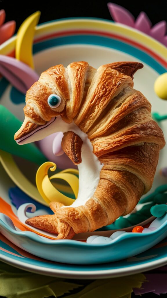 Das Leben liebt ... Kreativität und Mut, es anders zu machen. Delfin-Croissant