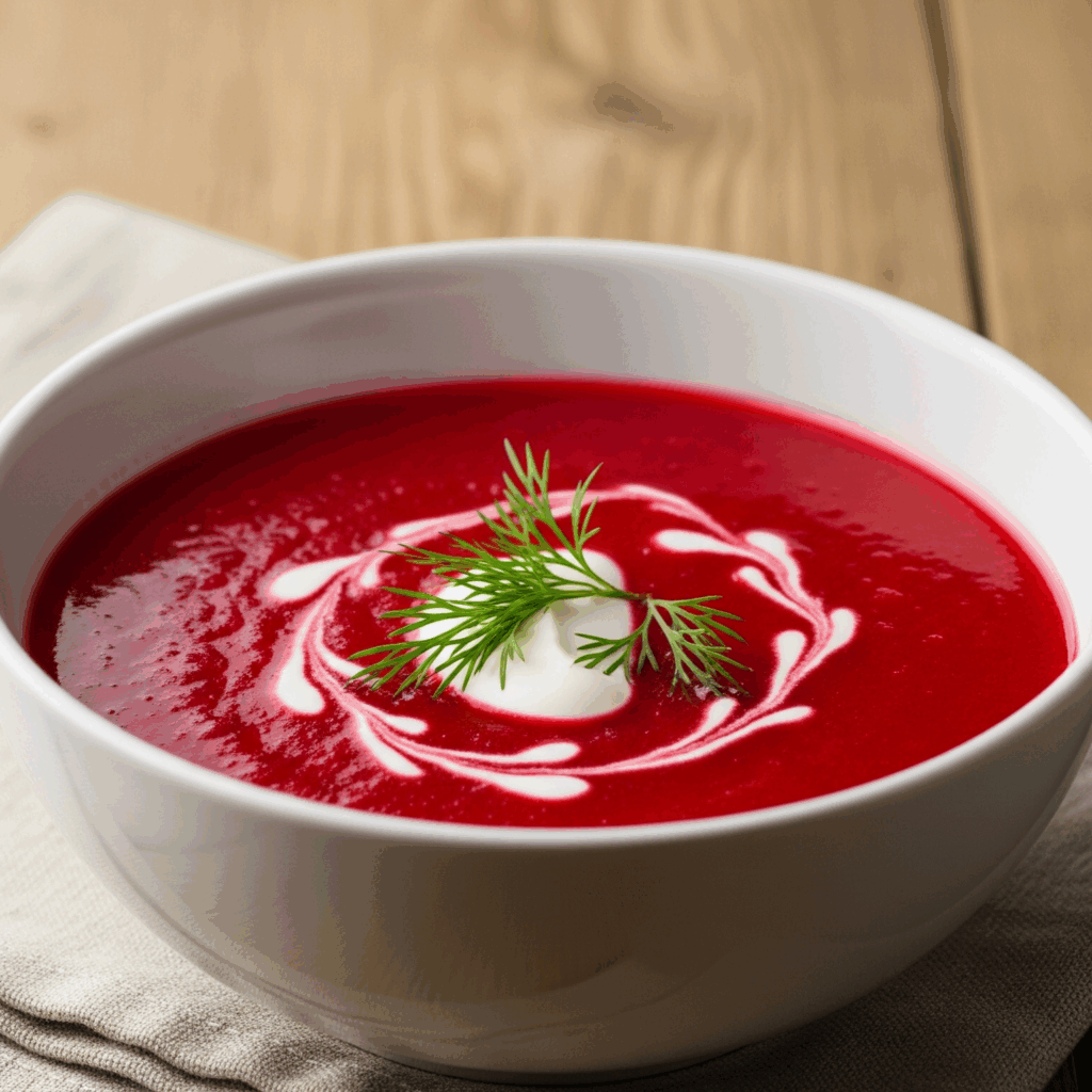 Rote-Bete-Suppe mit Sahne
